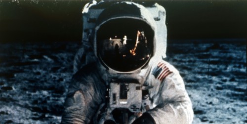 Buzz Aldrin on the Moon, Apollo II mission, July 1969.  Creator: Neil Armstrong.