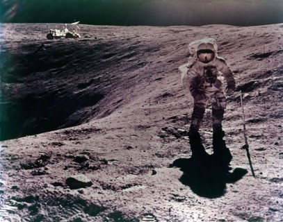 Astronaut Charles Duke at the Descartes landing site, Apollo 16 mission, April 1972. Creator: John Watts Young.