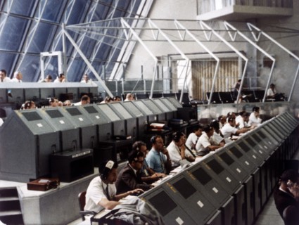 Launch Control Center in the John F Kennedy Space Center, Florida, USA, July 1969.  Creator: NASA.