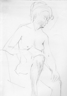 Nude woman sitting, c1950. Creator: Shirley Markham.