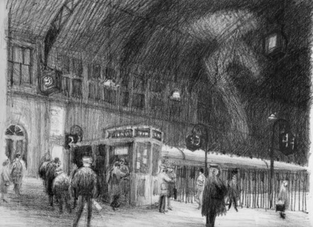 Railway station, 1951. Creator: Shirley Markham.