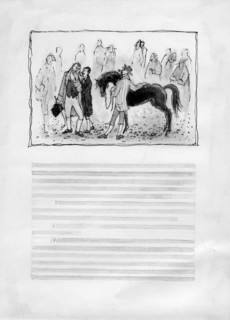 Men with horse, 1952. Creator: Shirley Markham.