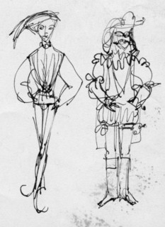Men in period costume, c1950. Creator: Shirley Markham.