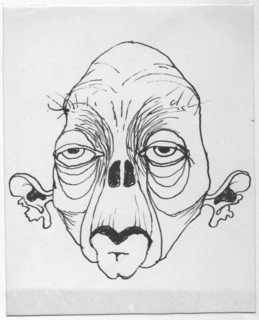 Grotesque face, 1952. Creator: Shirley Markham.
