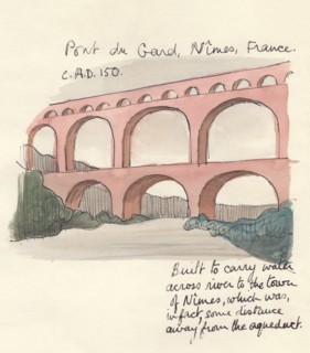 Pont du Gard, Nimes, France, 1951. Creator: Shirley Markham.