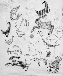 Page of animal sketches, c1950. Creator: Shirley Markham.