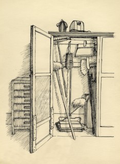 Broom cupboard, c1951. Creator: Shirley Markham.
