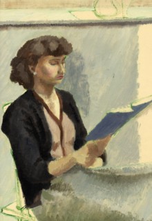 Seated woman reading, c1953. Creator: Shirley Markham.