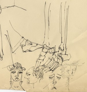 Faces, and bones of the foot, 1953. Creator: Shirley Markham.