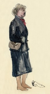 Woman in stockinged feet, 1953. Creator: Shirley Markham.
