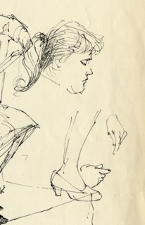 Head, hands and foot detail, 1953. Creator: Shirley Markham.