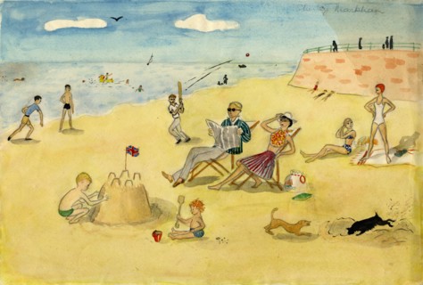Beach scene, c1946. Creator: Shirley Markham.