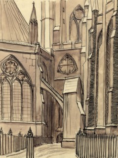 The Chapter House, Westminster Abbey, London, c1950.  Creator: Shirley Markham.