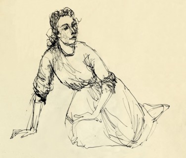 Seated woman, c1950. Creator: Shirley Markham.