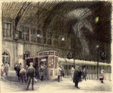 Railway station, 1951. Creator: Shirley Markham.