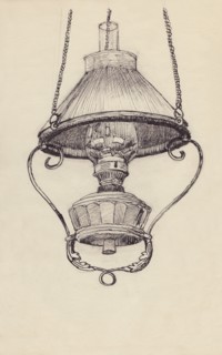 Paraffin lamp, c1950. Creator: Shirley Markham.