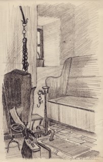 'Corner of kitchen, Tione', c1950. Creator: Shirley Markham.