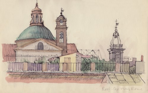 'Roof-top view, Rome, c1950. Creator: Shirley Markham.