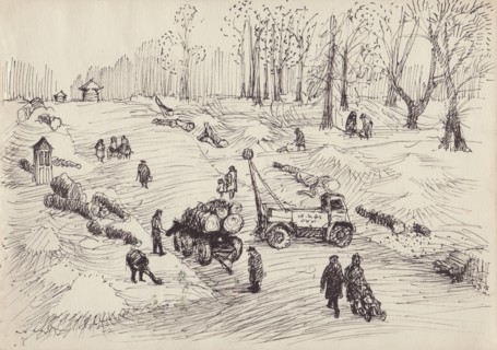 Tree-felling, c1950. Creator: Shirley Markham.