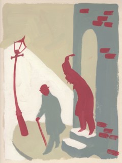 Ambush in an alley, c1950. Creator: Shirley Markham.