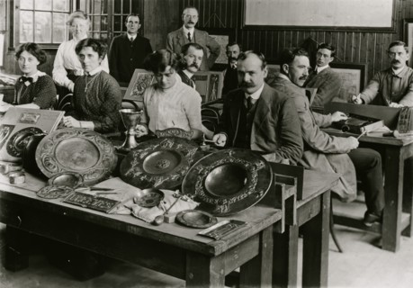 Men and women in tinsmithing and plating class, within 20 miles of Barry, before 19