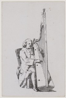 John Parry playing the harp, c1760-1780.