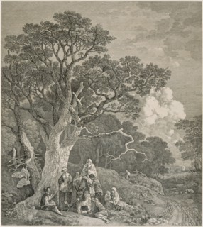Gypsies in a wood, after Thomas Gainsborough, c1740-1780.
