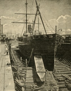 Putting the Obelisk in the Hold of the Steamer', 1881.