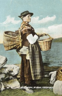A fish woman from Llangwm, Pembrokeshire, c1900-1910.