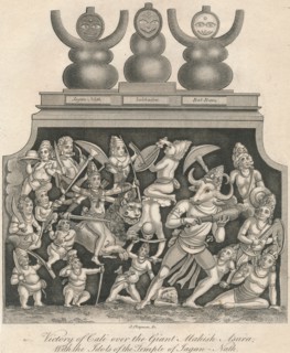 Victory of Cali over the Giant Mahish Asura; With the Idols of the Temple of Jagan-Nath', 1809.