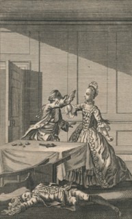 Lucy attempting to shoot herself, after killing Mr. Wimple', 18th century.