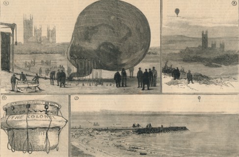 The Attempted Balloon Voyage Across The Channel', 1882.