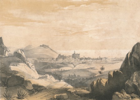 Malaga, from the Ermitas', c1850.