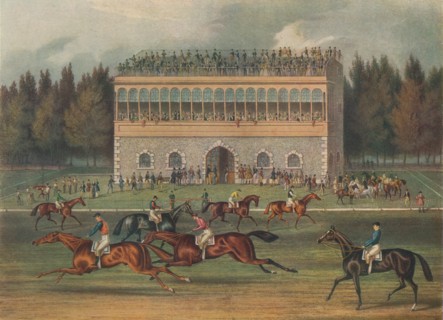 'Goodwood Grand Stand. Preparing to Start', 1836. Creator: Richard Gilson Reeve.