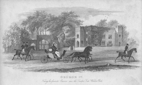 George IV. Taking his favorite Exercise, near the Sandpit Gate, Windsor Park', 1830.