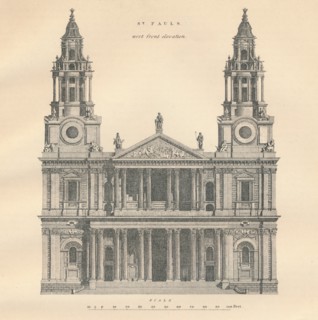 St. Paul's - west front elevation', 1889.
