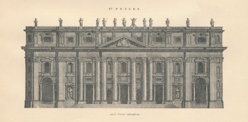 St Peter's - east front elevation', 1889.