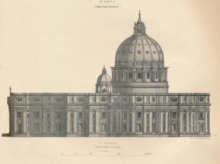 St. Peter's - north flank elevation', 1889.