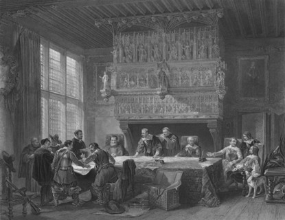 The Council of War at Courtray', (1854).
