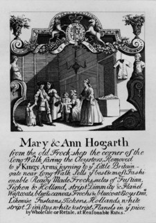 Trade card for Mary and Ann Hogarth's shop, 1807, (1827).