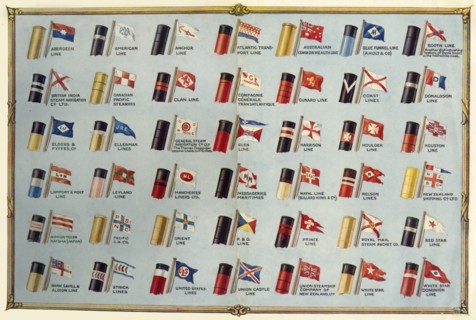 House Flags and Funnels of Passenger Steamship Lines', c1930.