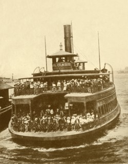 A New Jersey Ferry-Boat Bringing Morning Business Crowds Into New York City From Their Homes Thirty