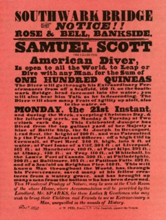 Advertisement for stunt shows by Samuel Scott, 1840, (1948).