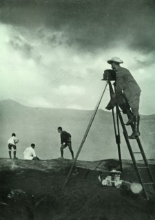 Photographing at the Crater's Lip, Aso-San', 1910.