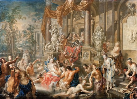 Fountain scene in front of a palace , 1731-1734.