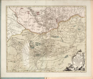 Map of the Irtysh River, the southern part of the Siberian Governorate , 1777.