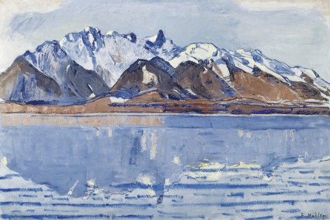 Lake Thun with Stockhorn Range, c. 1913.