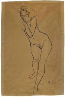 Femme nue debout.