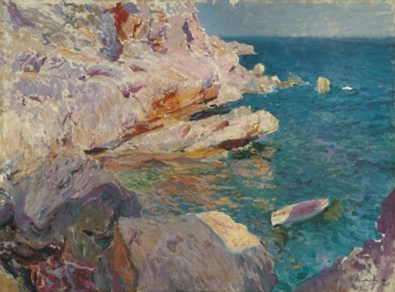 Rocks of Jávea and the white boat, 1905.