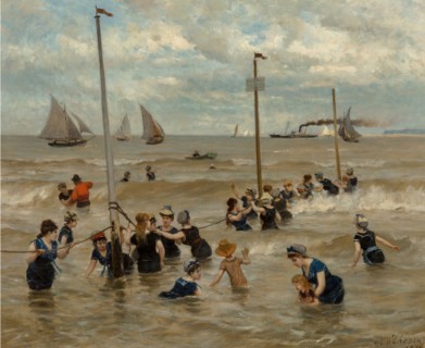 Bathing by the sea, 1876.
